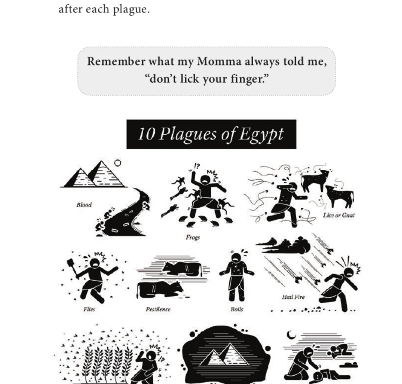 Ten Plagues of Egypt illustration from Do It Yourself Passover