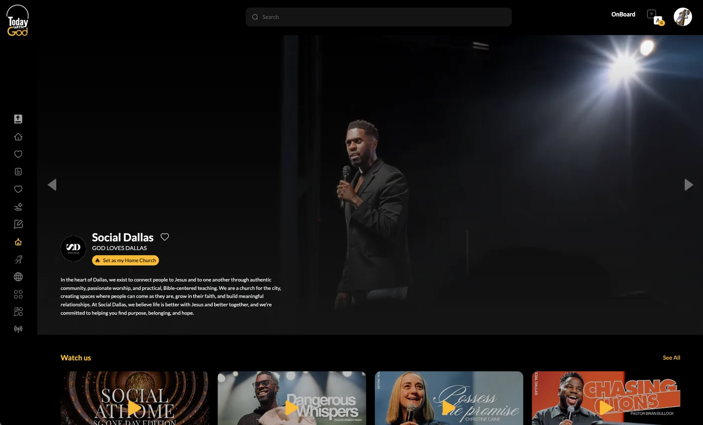 Today With God web experience