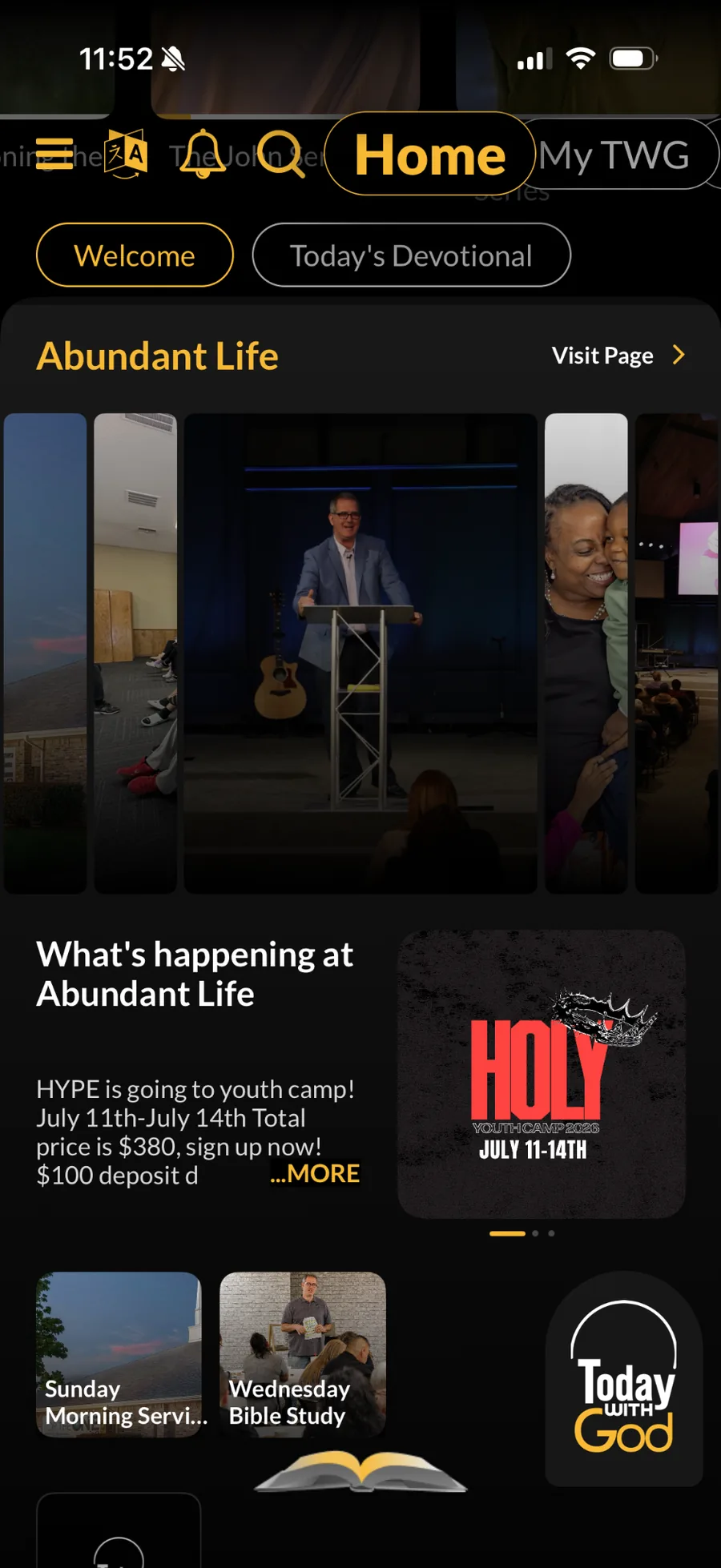 Churches inside Today With God mobile
