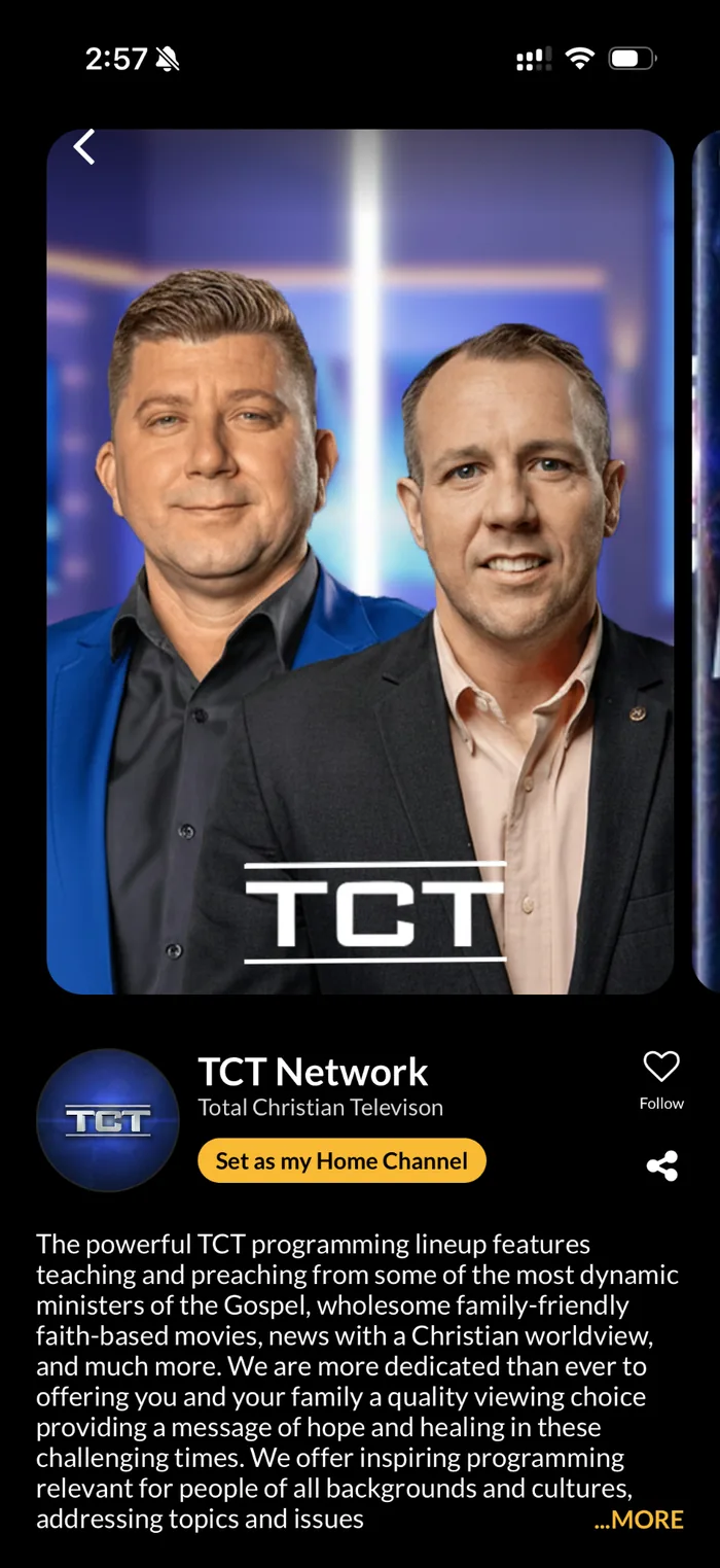 A television channel inside Today With God