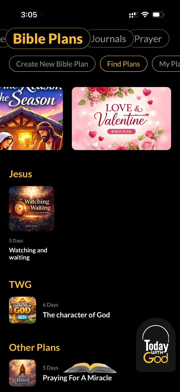 Bible plans on mobile