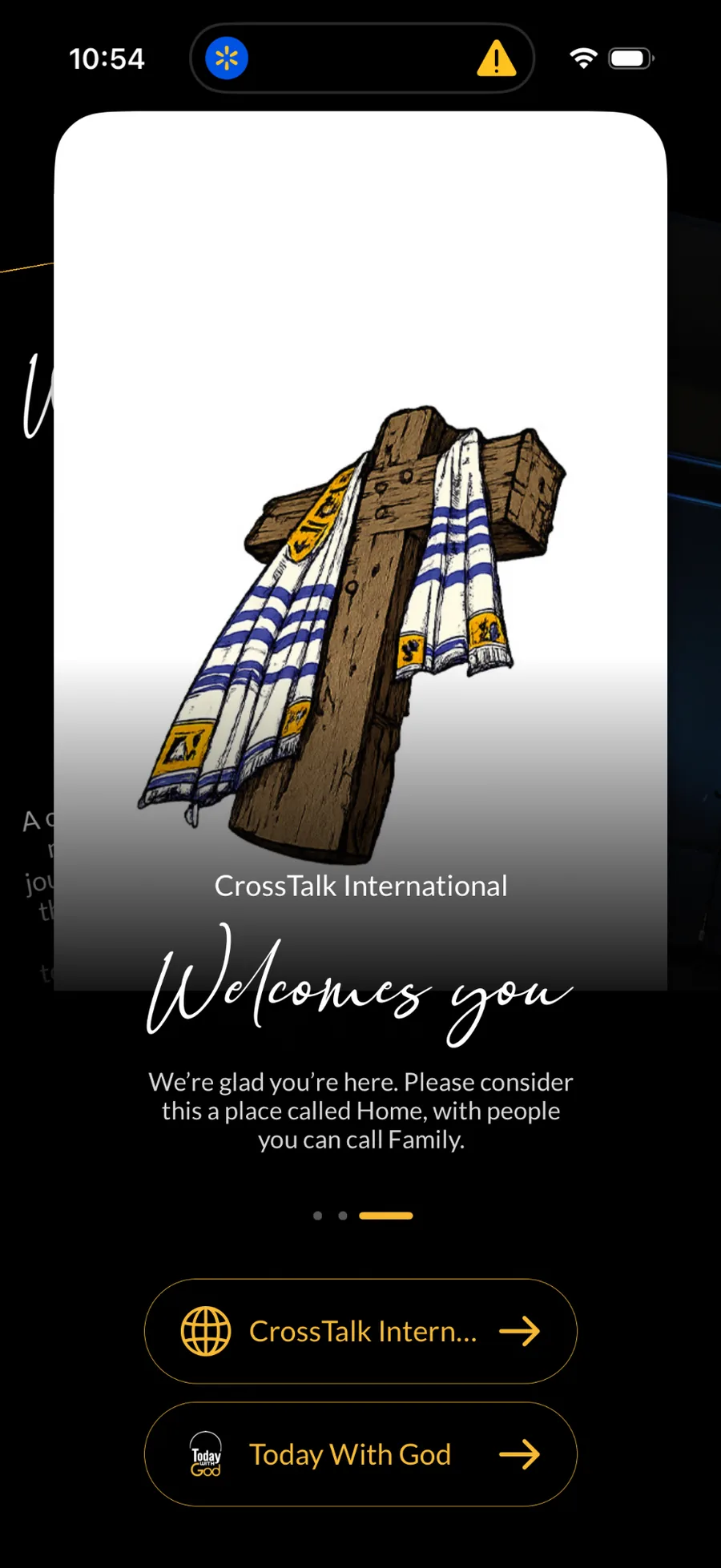 CrossTalk International welcome view