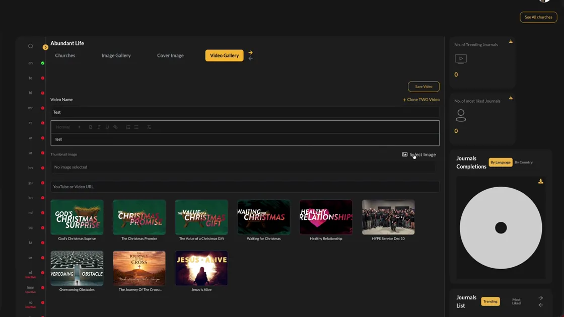 CMS training screen for Add videos to your gallery