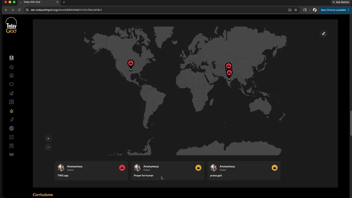 CMS training screen for Review prayer requests and praise reports