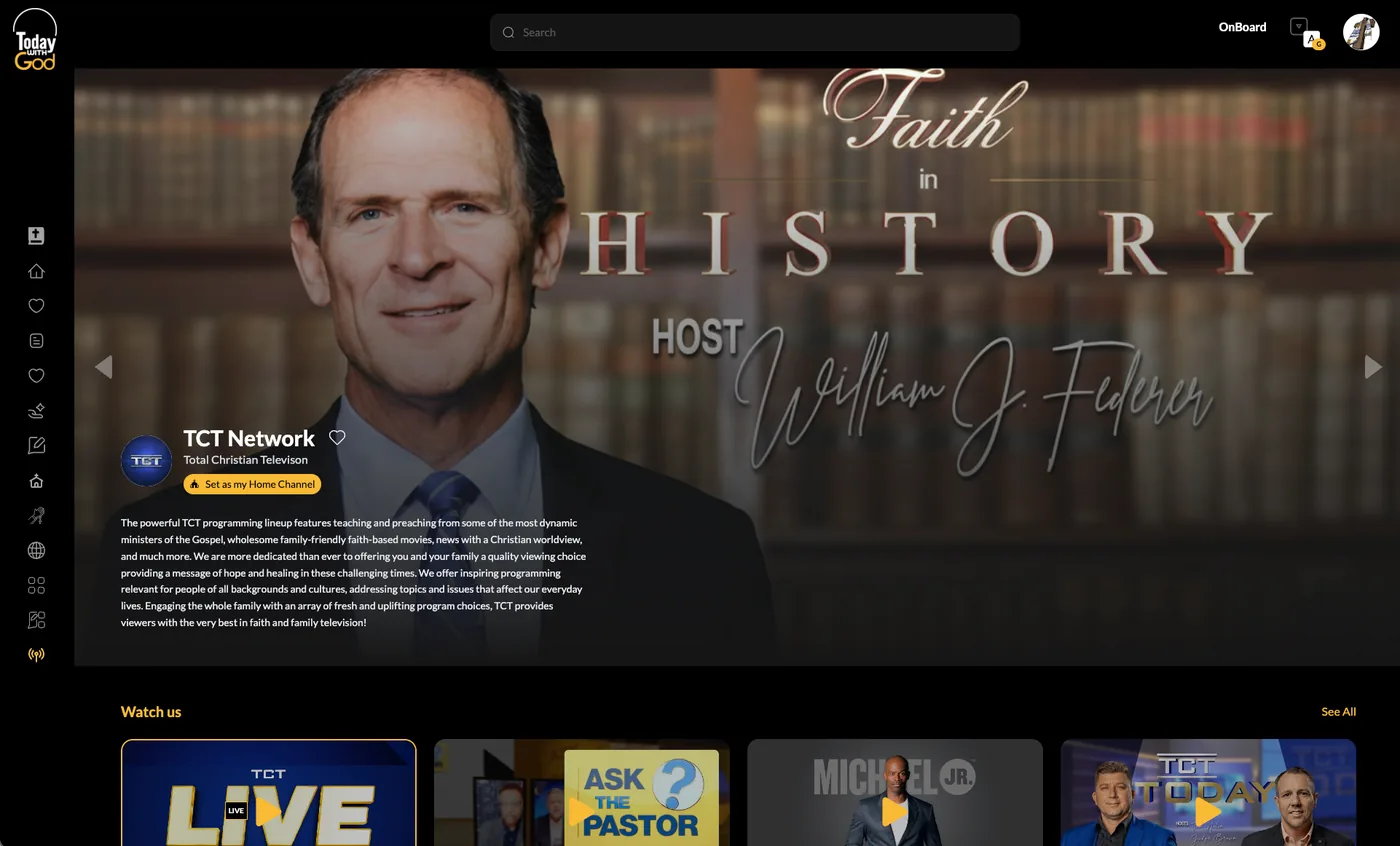 TCT profile on desktop