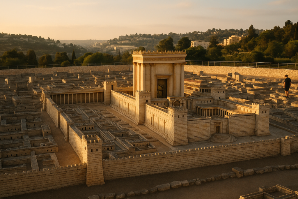 Detailed scale model of the Second Temple in the Israel Museum, Jerusalem, showing the ancient Temple complex as described in the Bible