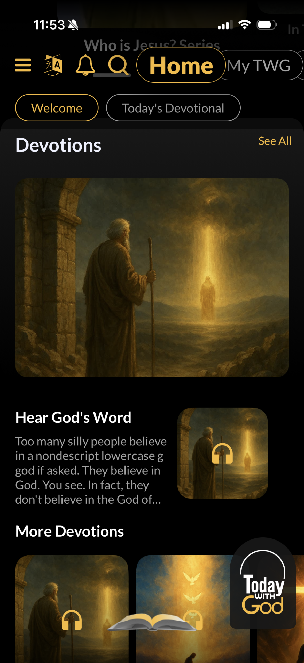 Bible plans inside Today With God